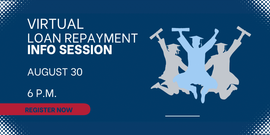 virtual loan repayment info session flyer